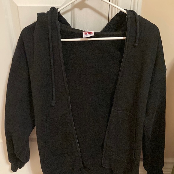 black aritzia extra fleece zip up - Picture 1 of 4